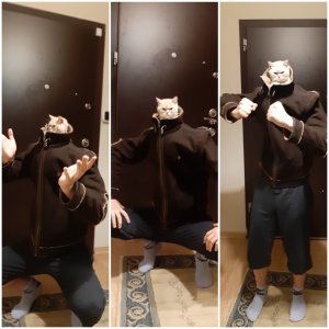 Slav Cat In Tracksuit   The Forbidden Blyat   Track, Suit, Squatting   Human Fight Chat Homme Bagarre